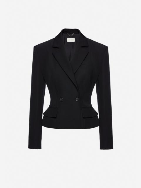 MAGDA BUTRYM Tailored wool peplum blazer in black