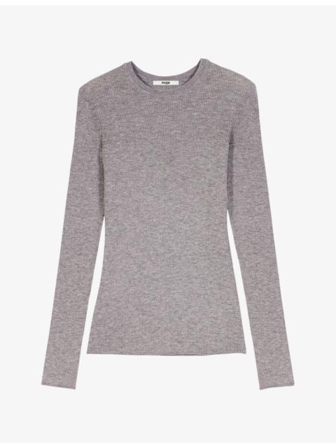 maje Second-Skin Round-Neck Wool and Silk-Blend Jumper