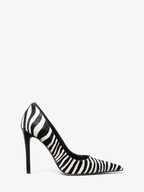 MICHAEL KORS Elyse Zebra Print Calf Hair Pump