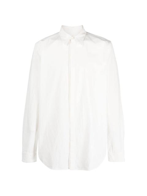 pointed-collar cotton shirt