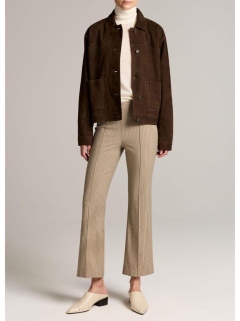 Vince Niki Plaid Mid-Rise Crop Flare Pant