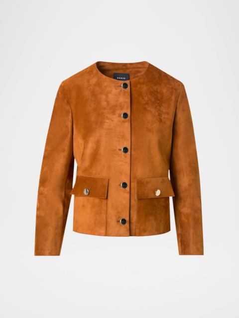 AKRIS Lamb Suede Single-Breasted Winter Jacket