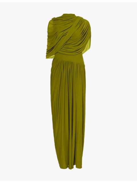 deme Jasmine Draped Stretch-Woven Maxi Dress