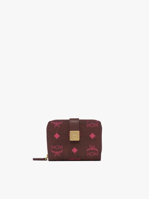 MCM Aren Brass Plate Wallet in Visetos