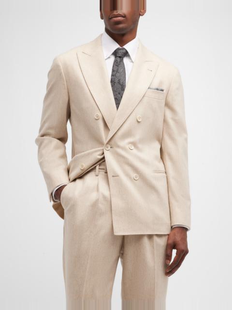 Brunello Cucinelli Men's Hollywood Glamour Double-Breasted Suit