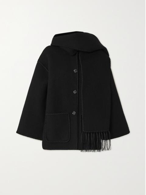 TOTEME Draped Fringed Wool-blend Jacket