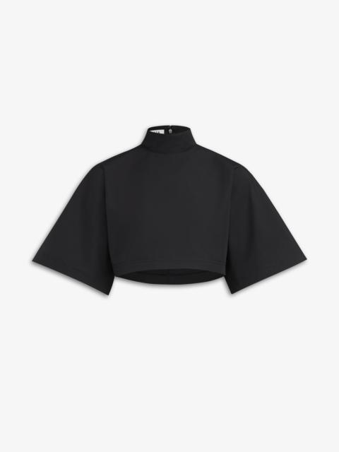 COTTON POPLIN HIGHNECK TOP