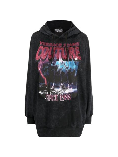 graphic-print cotton hoodie