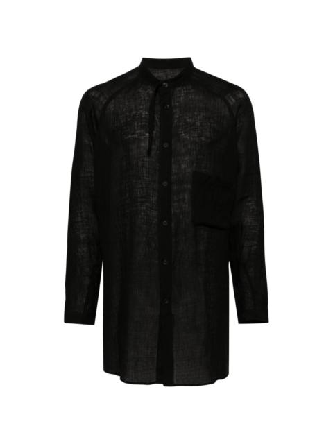 panelled linen shirt