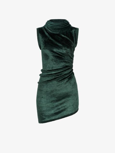 Alaïa SHINY VELVET MINI HOOD DRESS