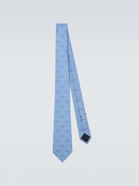 GUCCI Horsebit silk jacquard tie