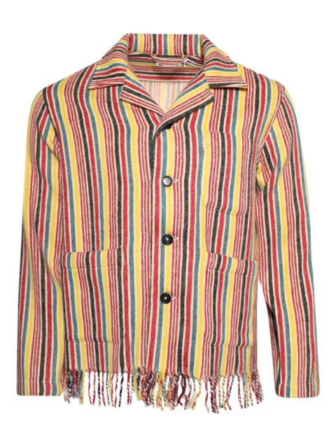 BODE striped fringed overshirt