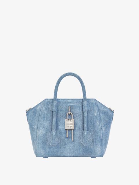Givenchy MINI ANTIGONA LOCK BAG IN WASHED DENIM
