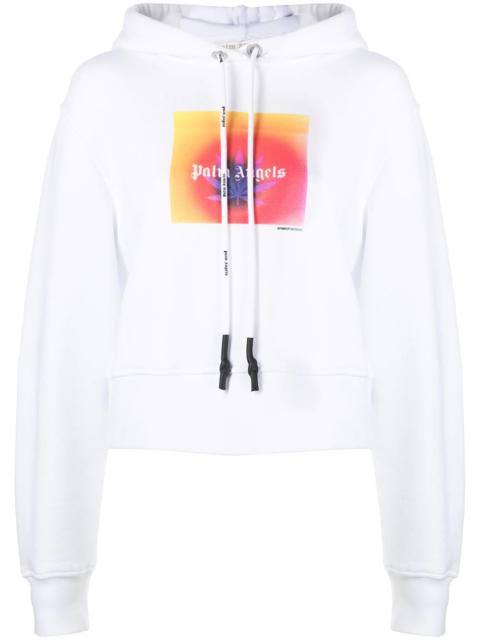 Palm Angels gradient logo print hoodie