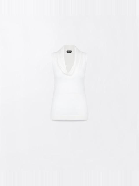 TOM FORD EXTRA FINE MERINO DRAPE NECK TANK TOP