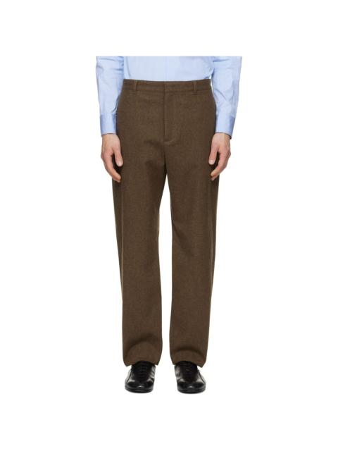 Jil Sander Brown Wool Melton Trousers