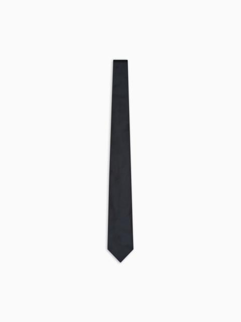 EMPORIO ARMANI Pure silk tie with jacquard micro-motif