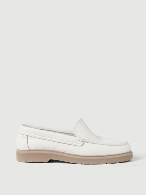 Brunello Cucinelli Grained soft leather loafers