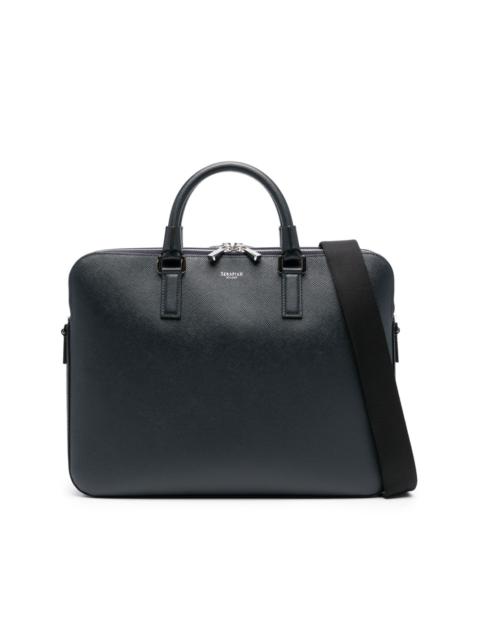 Serapian grained leather briefcase