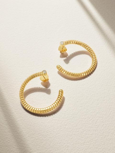 Marina B Trisolina 18-karat Gold Diamond Hoop Earrings