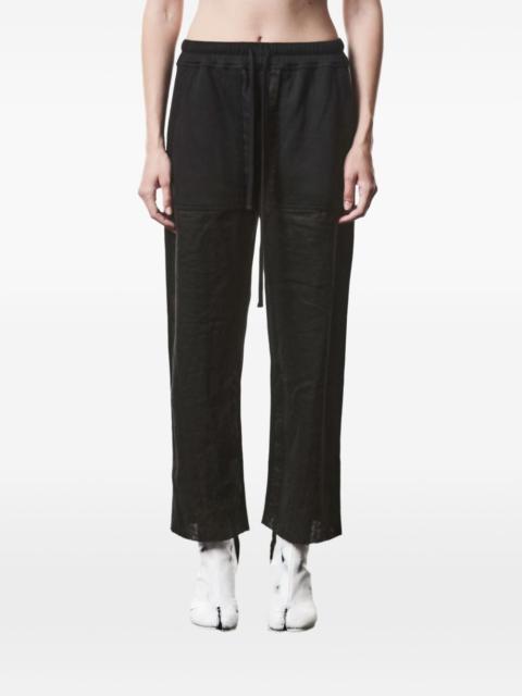 thom/krom drawstring patch cotton trousers