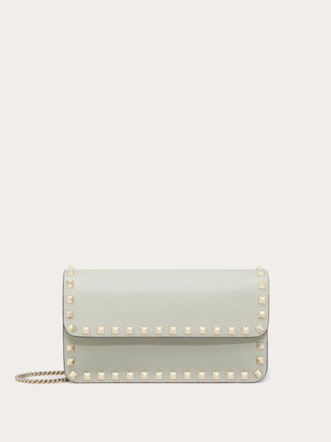 Valentino ROCKSTUD GRAINY CALFSKIN CHAIN POUCH