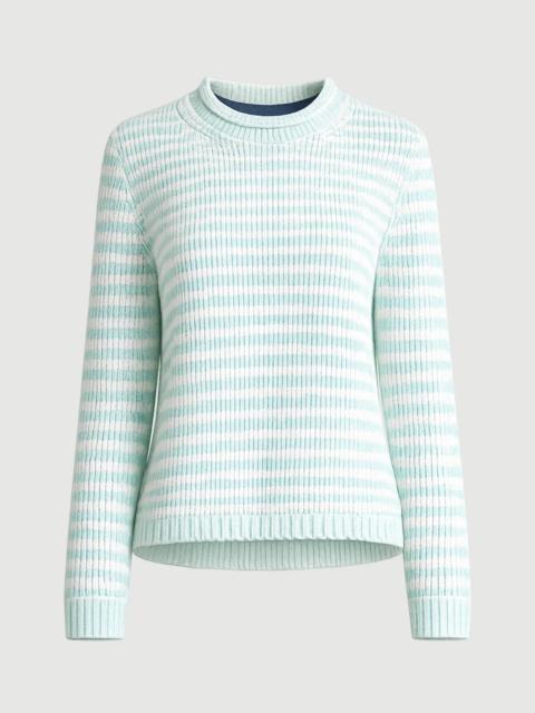 LA LIGNE FINE STRIPE MINI MARINA SWEATER AQUA/IVORY