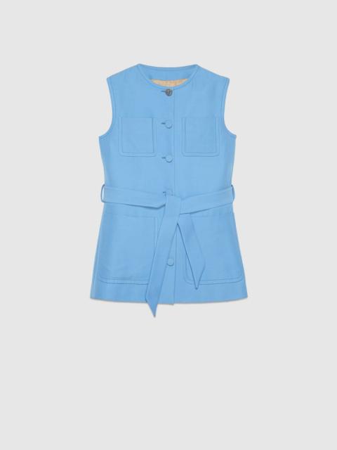 GUCCI Wool silk vest with self-belt