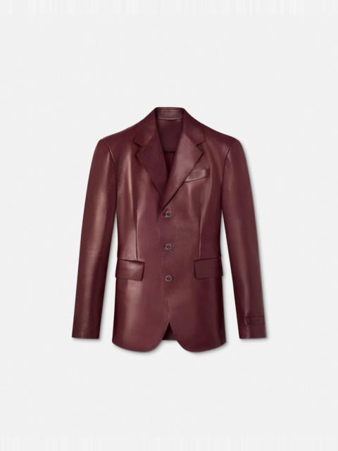 VERSACE Leather Single-Breasted Blazer