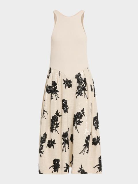 MARQUES’ALMEIDA Sequined Rib-Jersey Midi Tank Dress