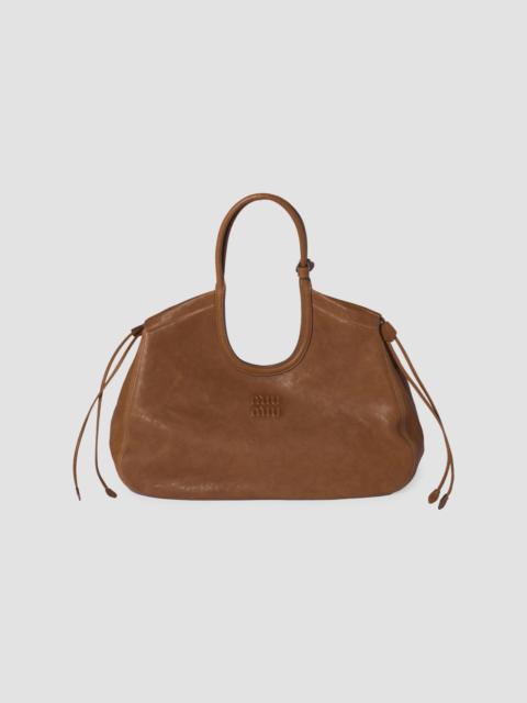 Miu Miu Women's Ivy Nappa Leather Shopping Bag - Brown