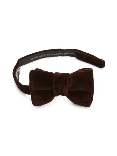 Pre-Tied Compact Velveteen Bow Tie