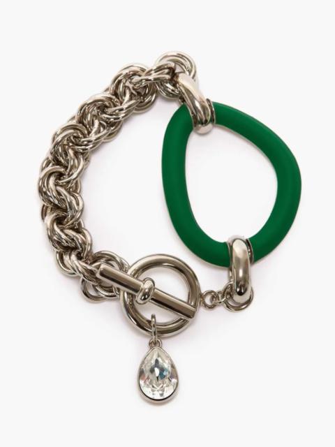 JW Anderson OVERSIZED LINK CHAIN BRACELET WITH CRYSTAL