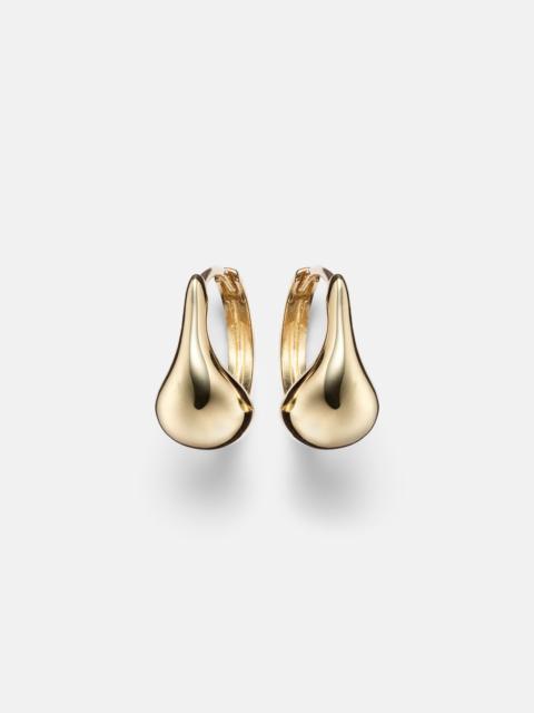 Droplet 10kt gold hoop earrings