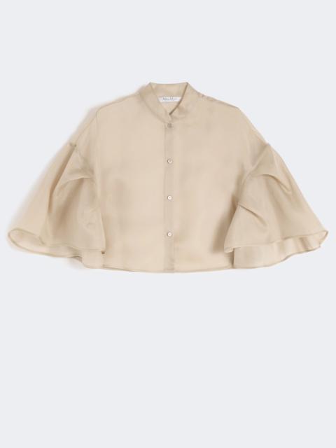 Max Mara DONNA Silk organza cape - BEIGE