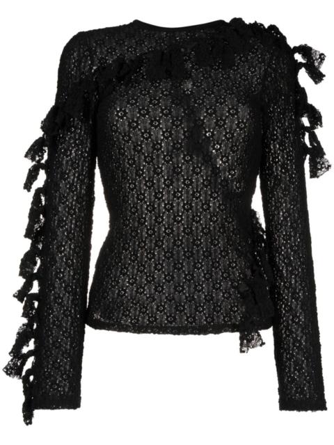 ECKHAUS LATTA knot-detailing semi-sheer top