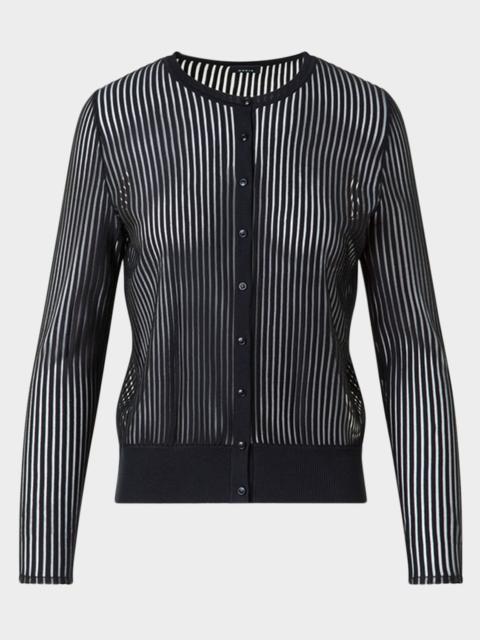 AKRIS Striped Sheer Cardigan
