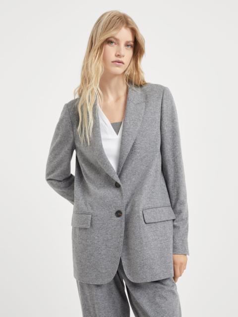 Cashmere jersey deconstructed blazer with monili