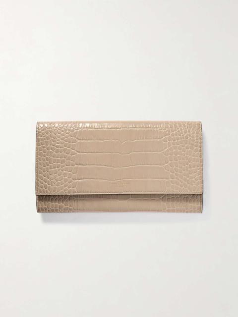 Smythson Marshall croc-effect leather travel wallet