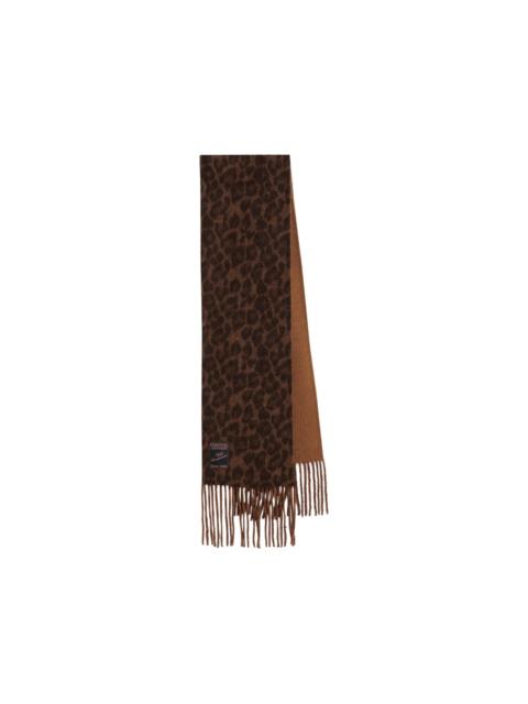 ESSENTIEL ANTWERP leopard-print fringed scarf