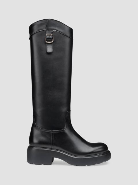 Santoni Women's 35MM Knee-High Leather Boots - Black