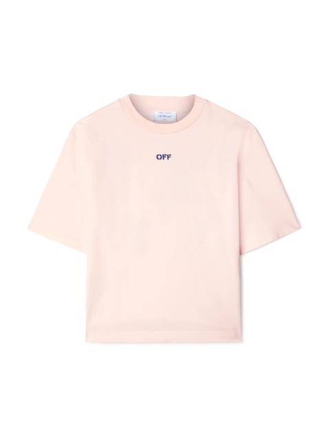 Off-White Embr Pinkflower Arrow Boxy T