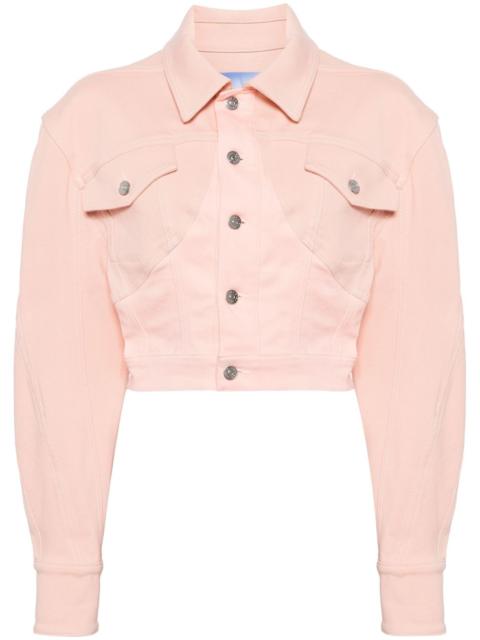 MUGLER logo patch denim jacket