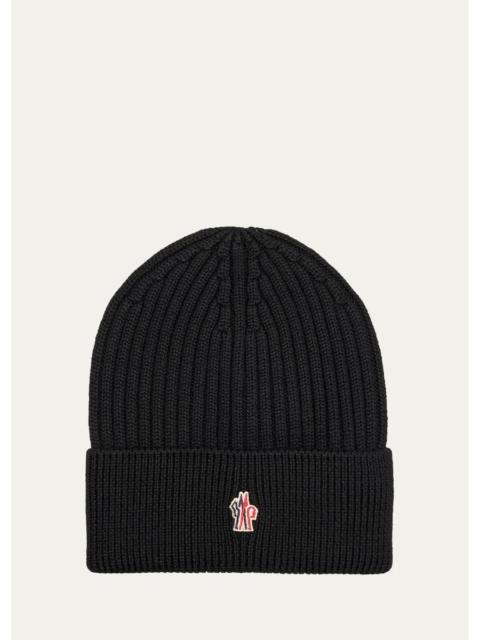 Moncler Grenoble Men's Ribbed Virgin Wool Beanie