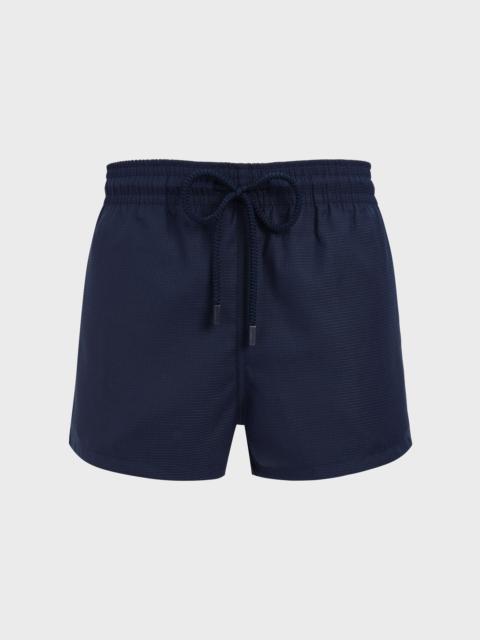 Vilebrequin Men Short Woolen Swim Trunks Micro Carreaux- Vilebrequin x The Woolmark Company