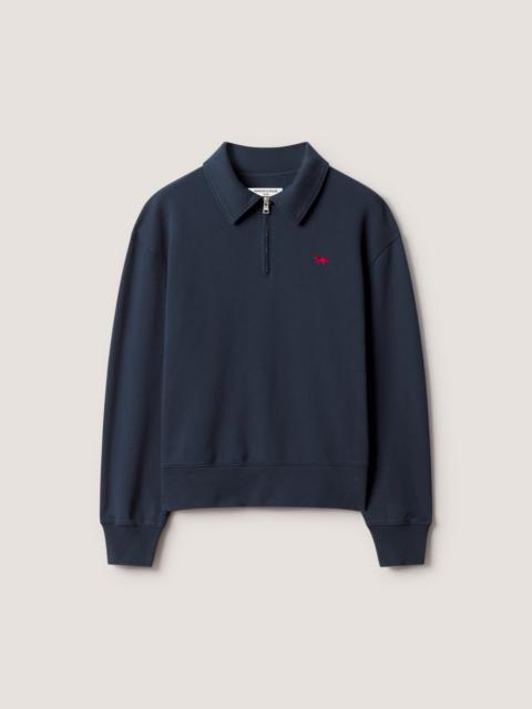 Maison Kitsuné PROFILE FOX ZIPPED POLO SWEATSHIRT