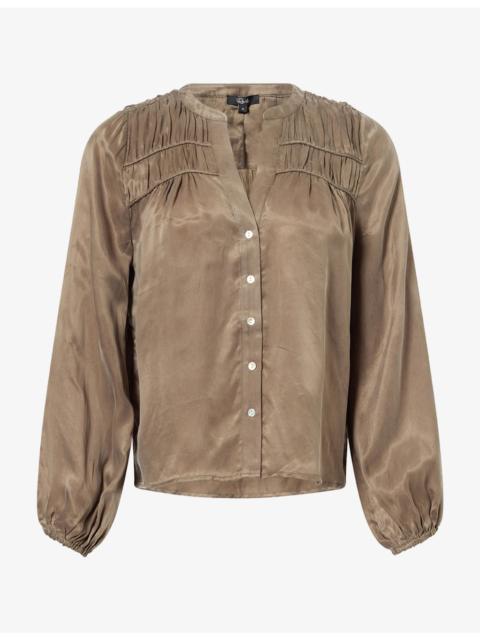 Rails Cadence Puffed-Sleeve Cupro Blouse