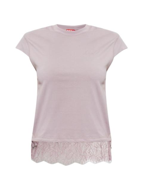 Diesel lace-trim T-shirt