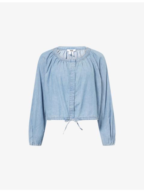 PAIGE Gloria Round-Neck Denim Top