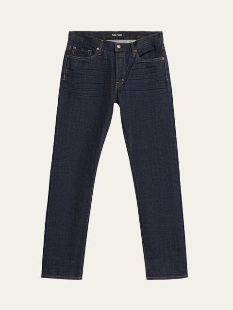 TOM FORD Men's Dark Rinse Selvedge Straight-Fit Jeans